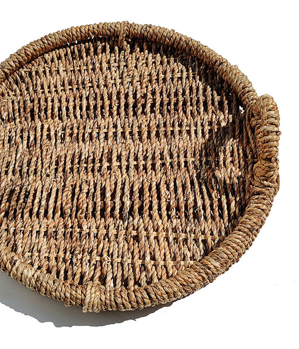 ROUND WOVEN HYACINTH TRAY