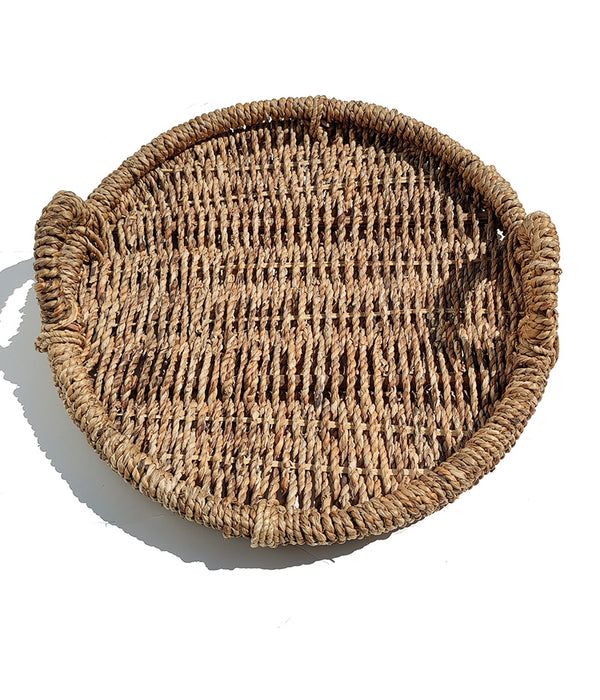 ROUND WOVEN HYACINTH TRAY