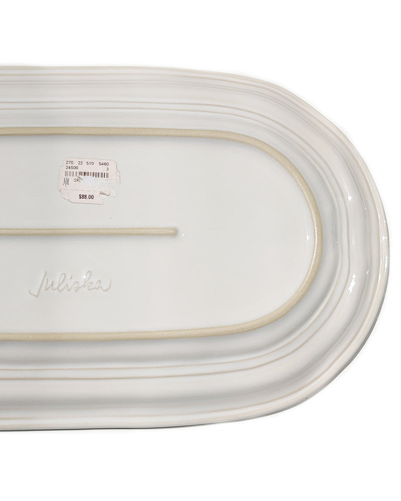 Juliska Acanthus Gold Hostess tray in whitewashed finish close-up