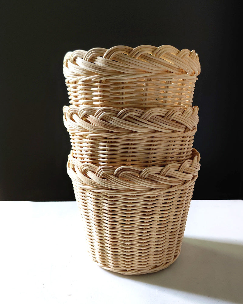 AMANDA LINDROTH LARGE BRAIDED ORCHID BASKETS Set