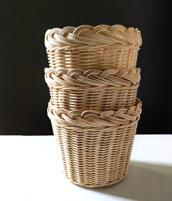 AMANDA LINDROTH LARGE BRAIDED ORCHID BASKETS Set