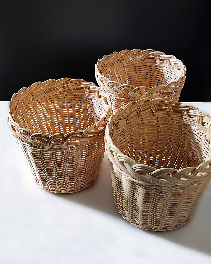 AMANDA LINDROTH LARGE BRAIDED ORCHID BASKETS Set