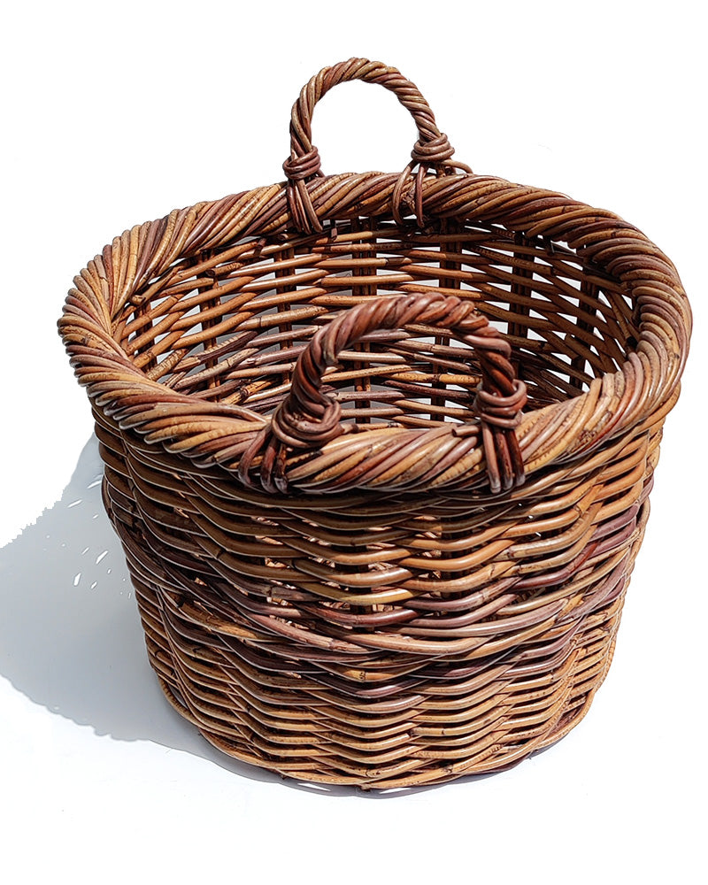 VINTAGE TWO HANDLE WOVEN BASKET