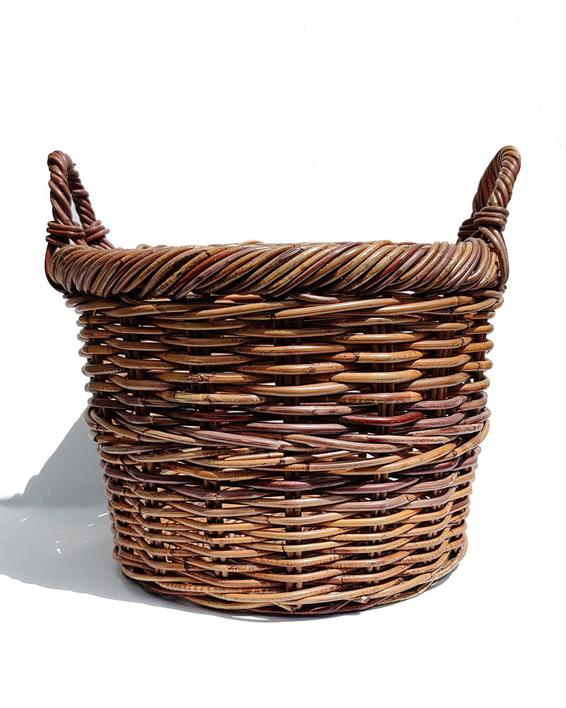 VINTAGE TWO HANDLE WOVEN BASKET