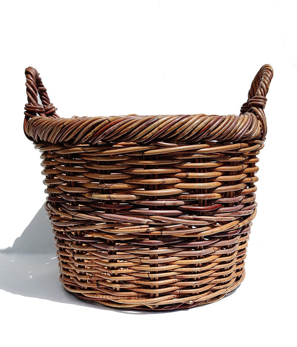 VINTAGE TWO HANDLE WOVEN BASKET