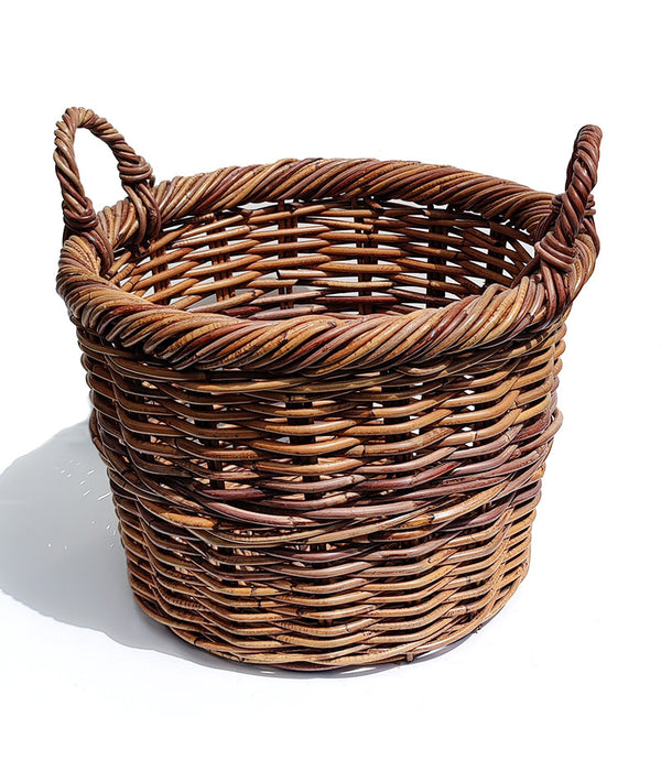 VINTAGE TWO HANDLE WOVEN BASKET