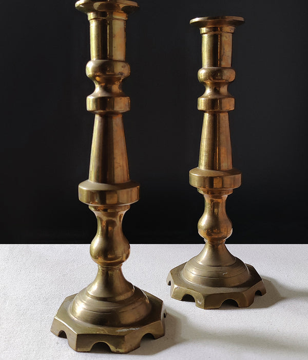 BRASS CANDLESTICKS Pair No. 1