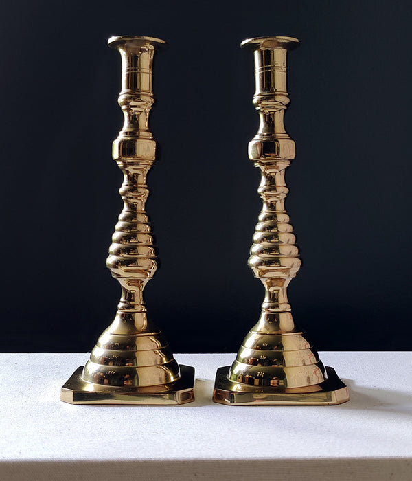 VINTAGE BEEHIVE CANDLESTICKS