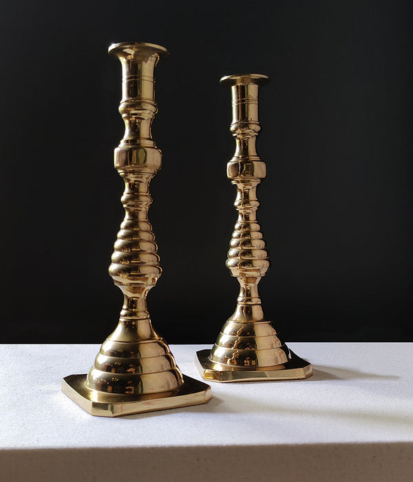 VINTAGE BEEHIVE CANDLESTICKS