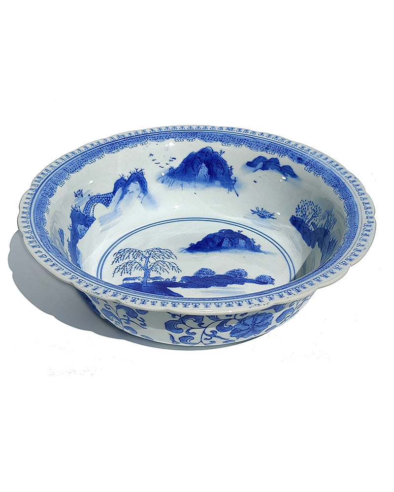 BLUE & WHITE SCENIC BOWL