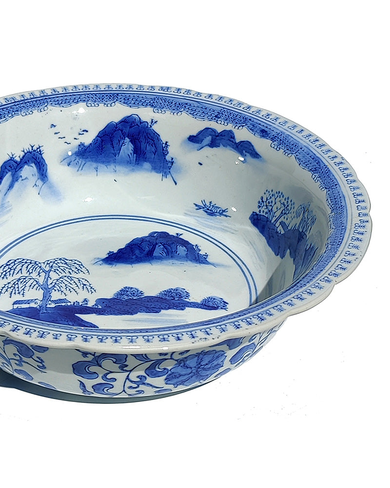 BLUE & WHITE SCENIC BOWL