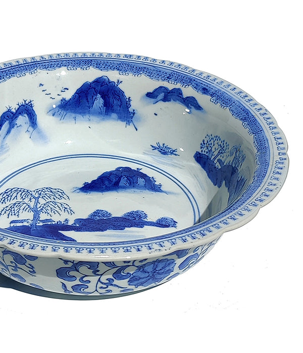 BLUE & WHITE SCENIC BOWL