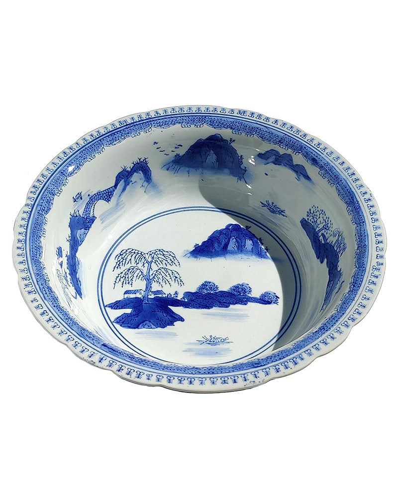 BLUE & WHITE SCENIC BOWL