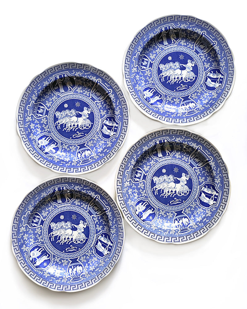 SPODE BLUE ROOM 'GREEK' DINNER PLATES Set Of 4