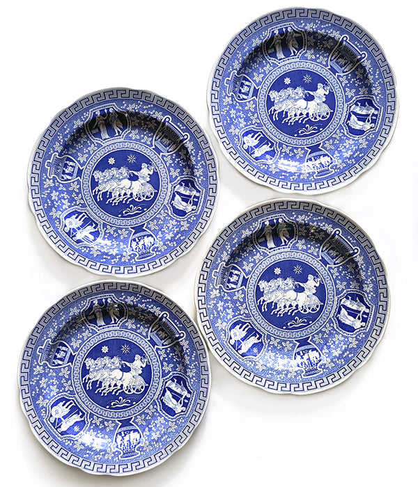 SPODE BLUE ROOM 'GREEK' DINNER PLATES Set Of 4