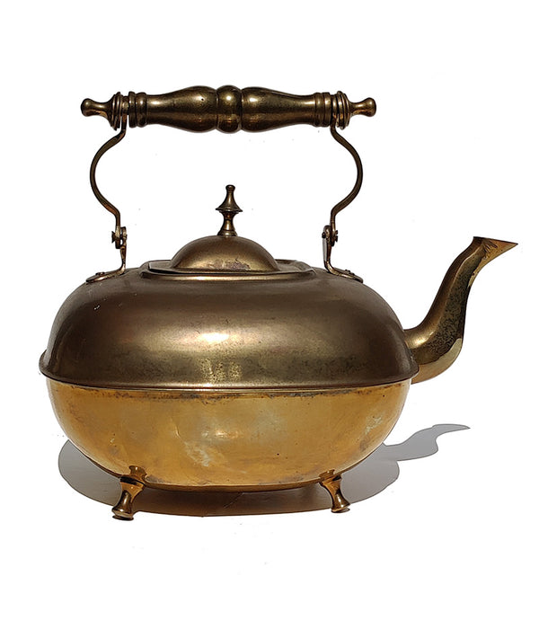 VINTAGE BRASS FOOTED KETTLE