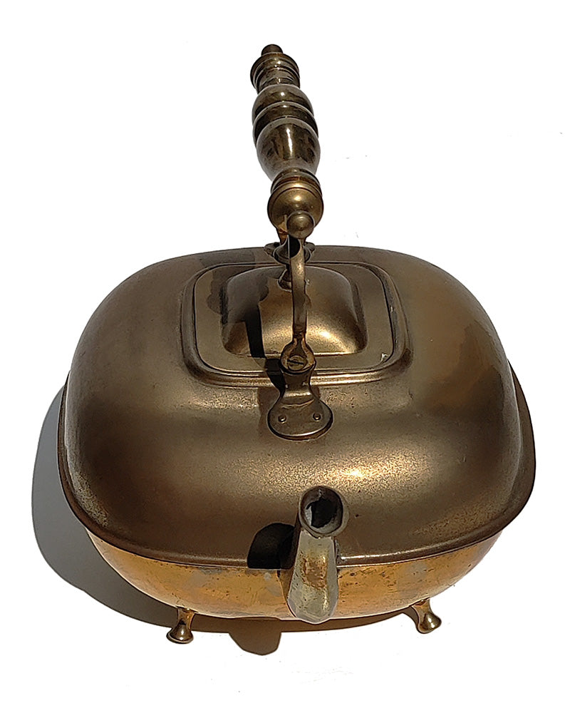 VINTAGE BRASS FOOTED KETTLE