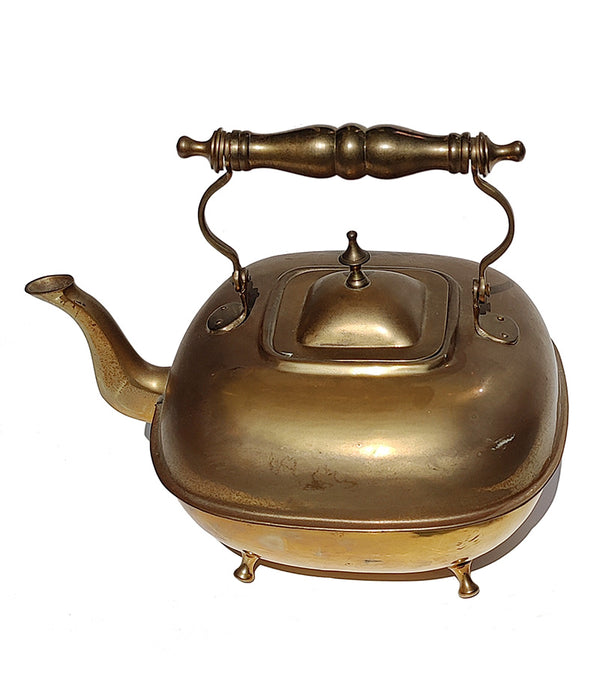 VINTAGE BRASS FOOTED KETTLE