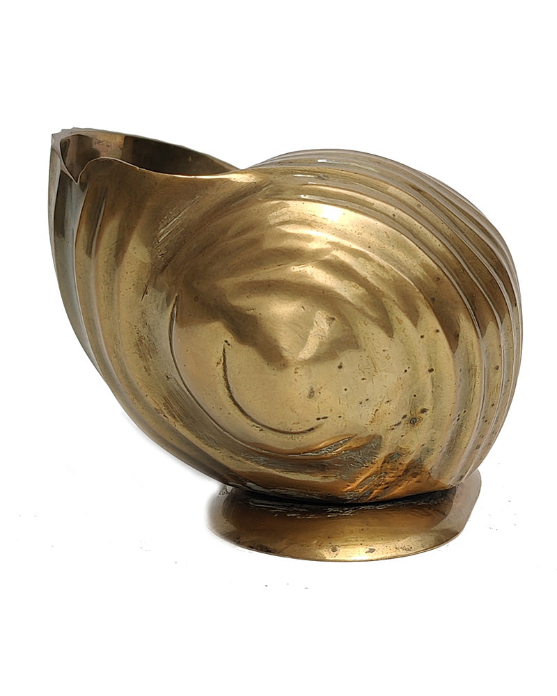 vintage Solid Brass Scotch Bonnet Shell Planter
