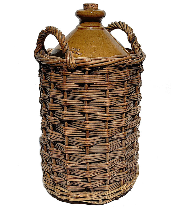 ENGLISH JUG WRAPPED IN WICKER