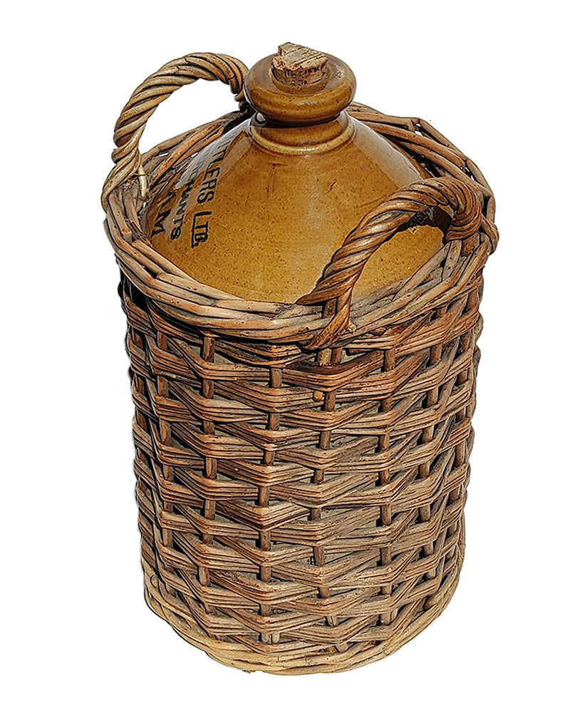 ENGLISH JUG WRAPPED IN WICKER