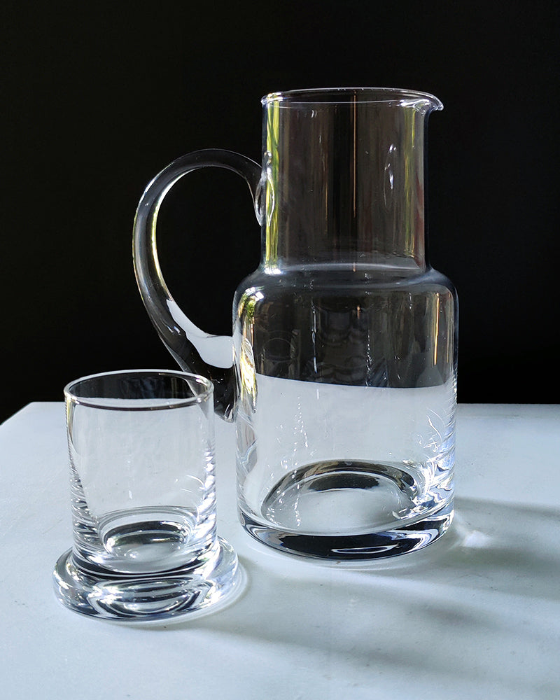 GLASS BEDSIDE WATER CARAFE & CUP