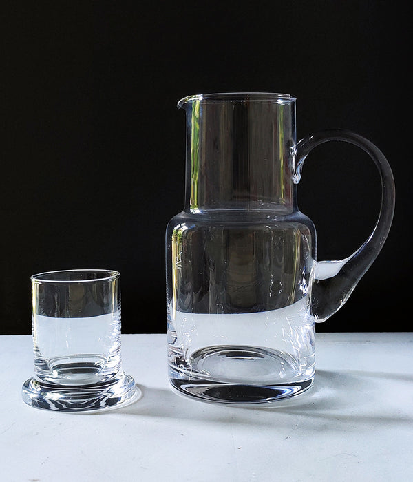 GLASS BEDSIDE WATER CARAFE & CUP