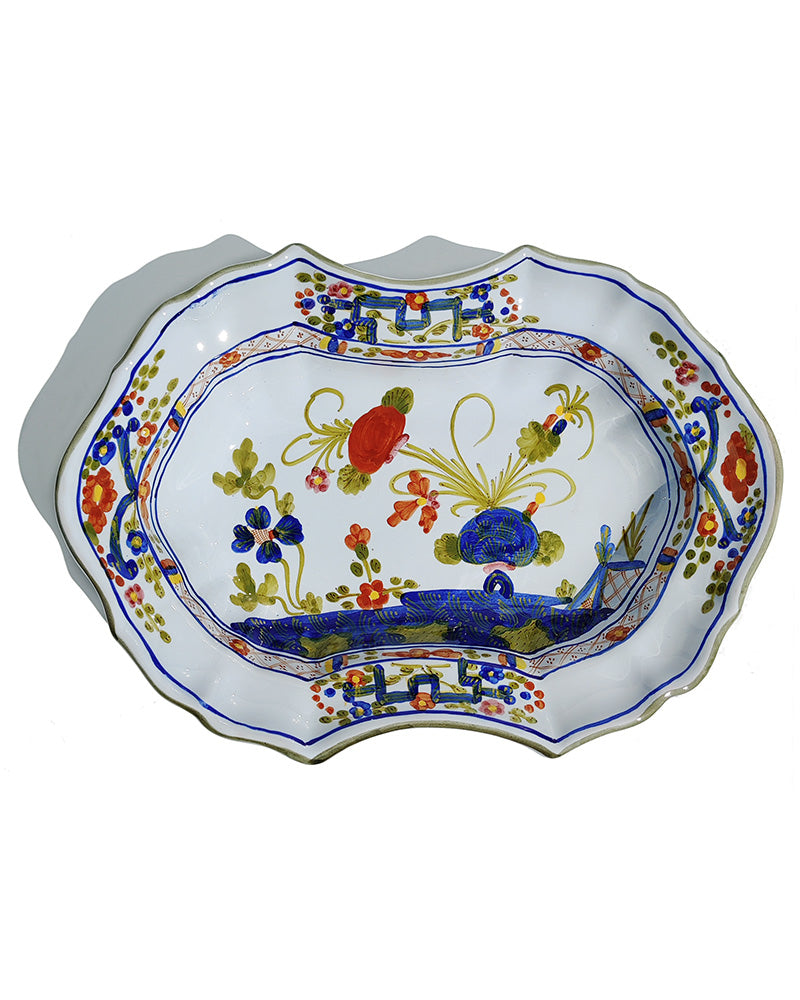 BLUE CARNATION SERVING BOWL