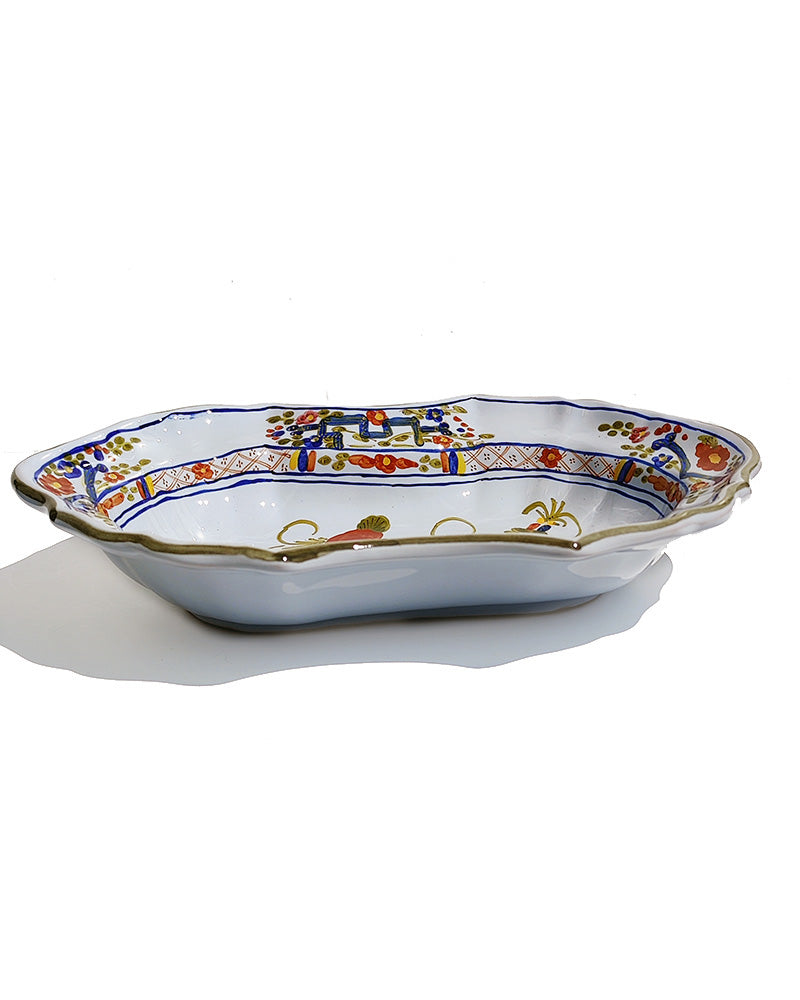 BLUE CARNATION SERVING BOWL