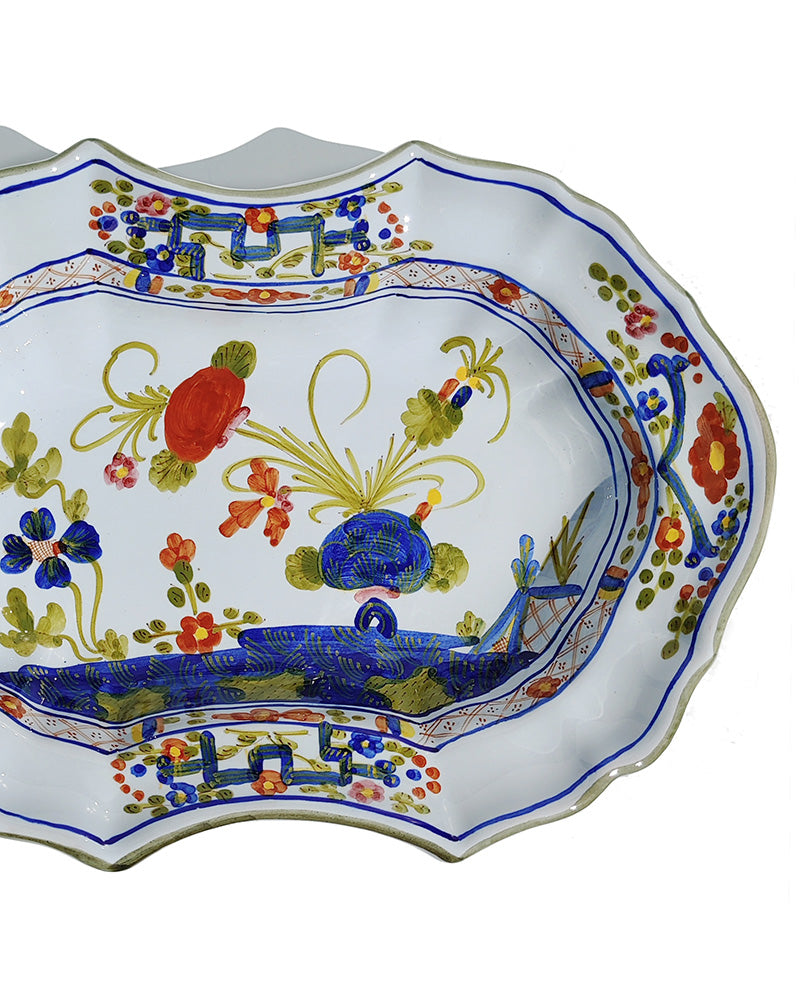 BLUE CARNATION SERVING BOWL