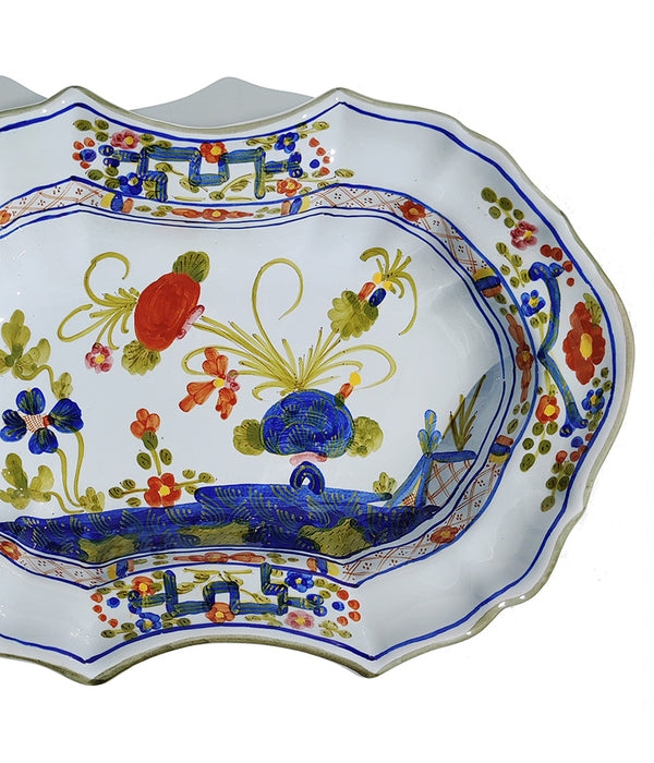 BLUE CARNATION SERVING BOWL