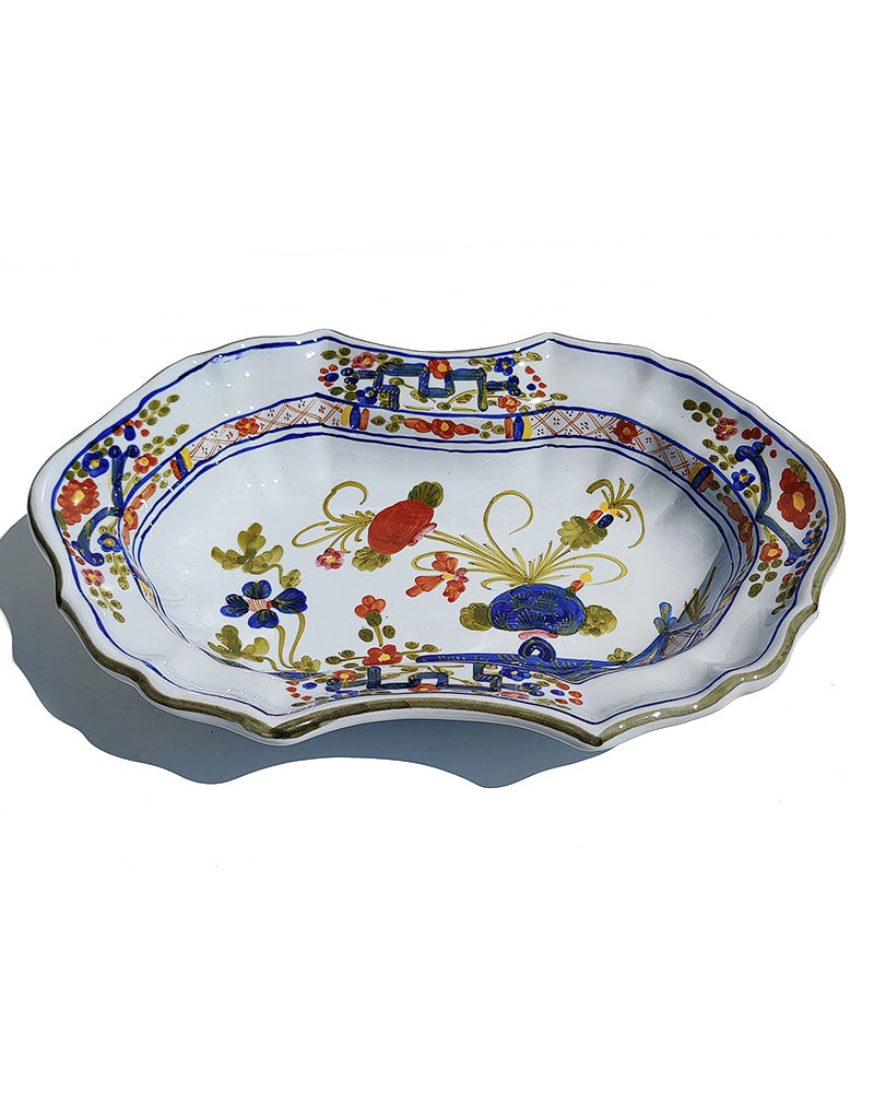 BLUE CARNATION SERVING BOWL