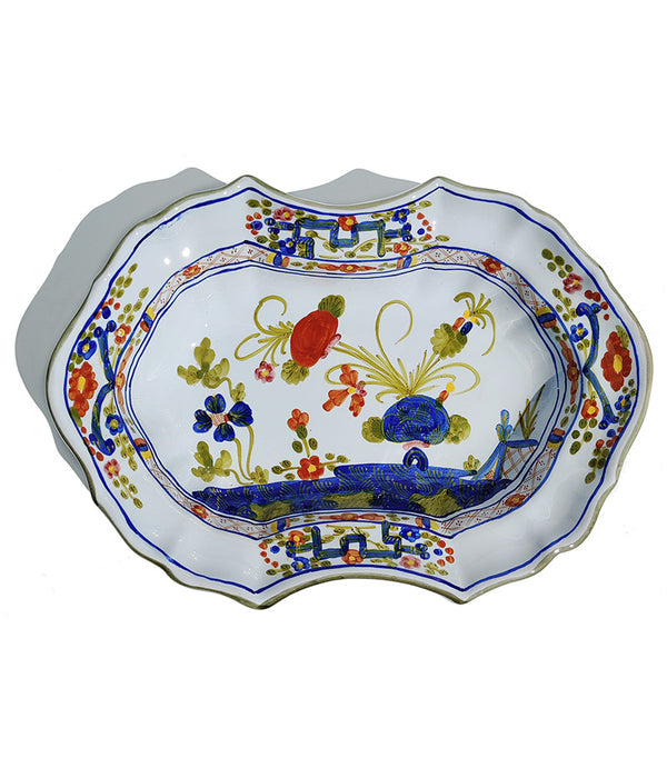 BLUE CARNATION SERVING BOWL