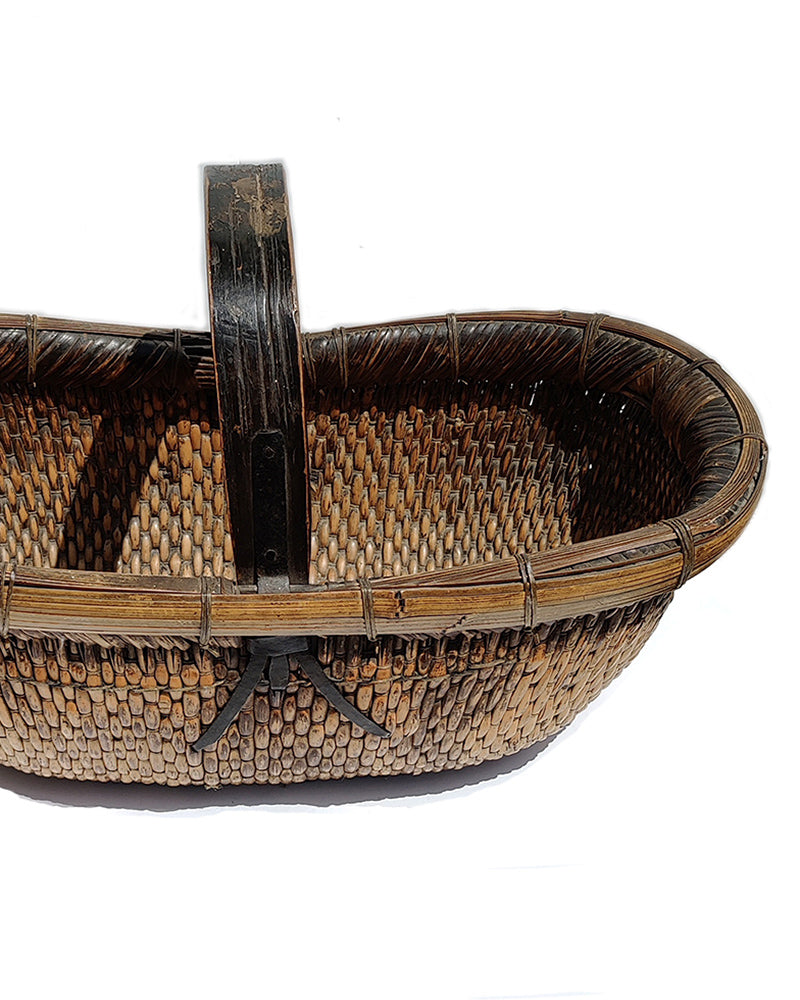 CHINESE WOVEN GATHERING BASKET No. 1