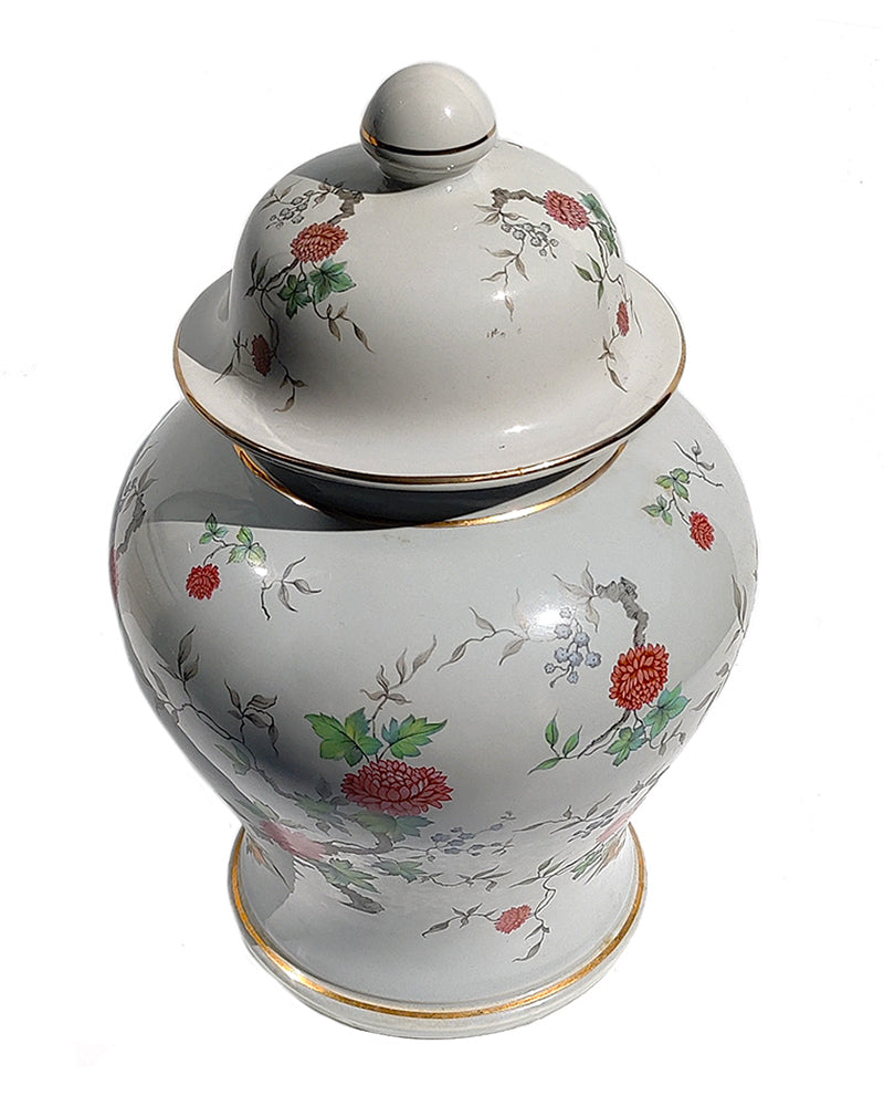 HYALYN FLORAL LIDDED URN