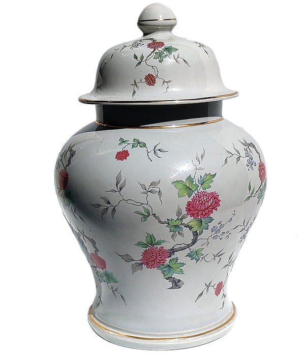 HYALYN FLORAL LIDDED URN