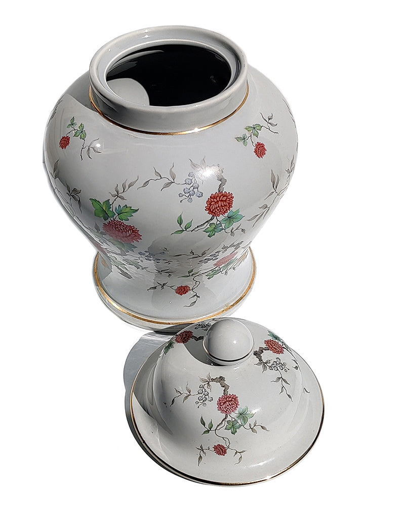 HYALYN FLORAL LIDDED URN