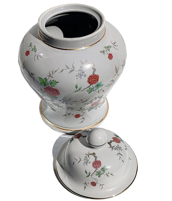 HYALYN FLORAL LIDDED URN