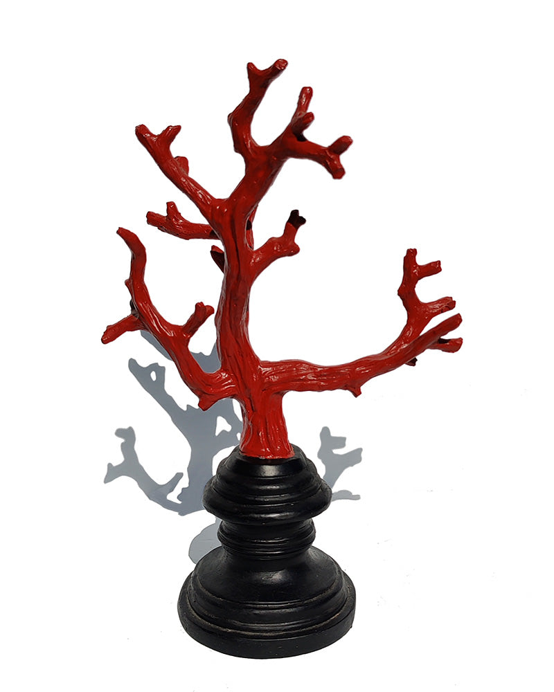 RED CORAL BRANCHES ON STAND