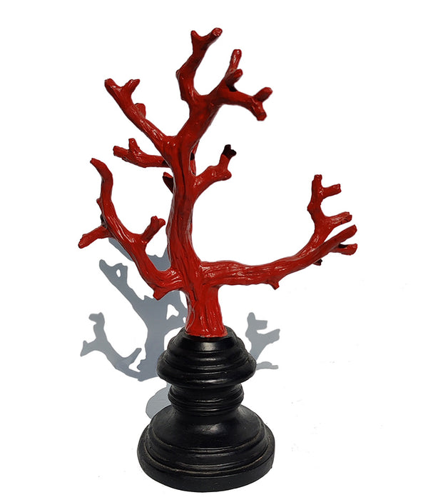 RED CORAL BRANCHES ON STAND