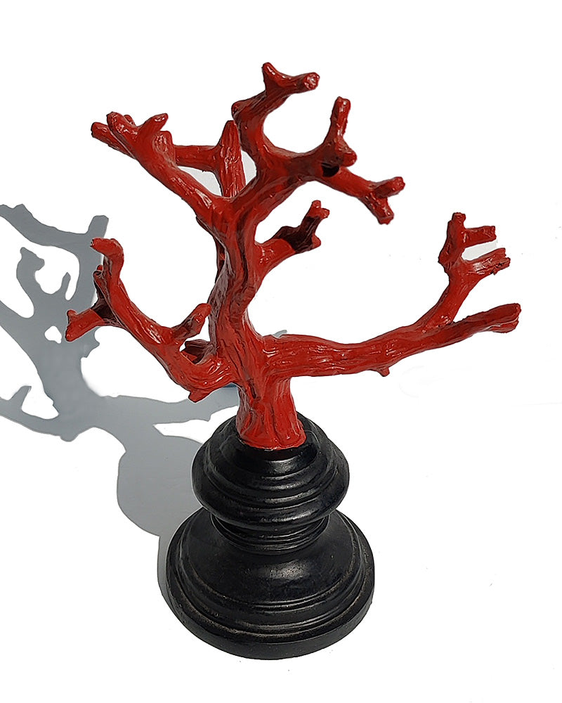 RED CORAL BRANCHES ON STAND