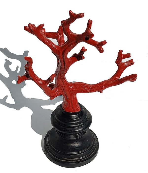 RED CORAL BRANCHES ON STAND