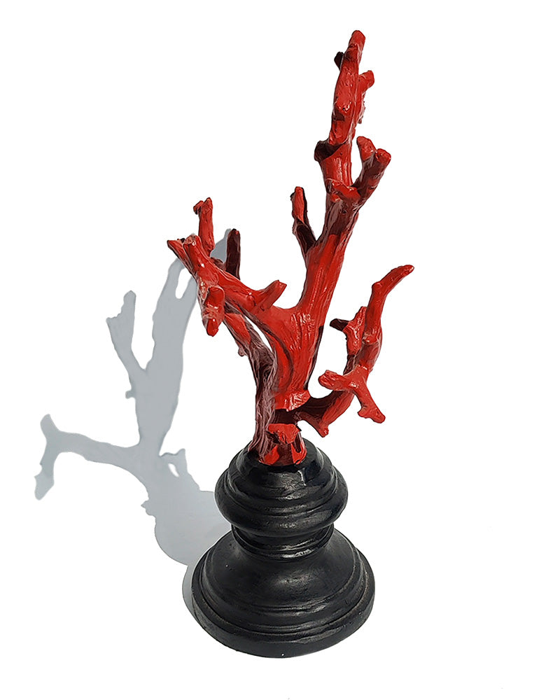 RED CORAL BRANCHES ON STAND