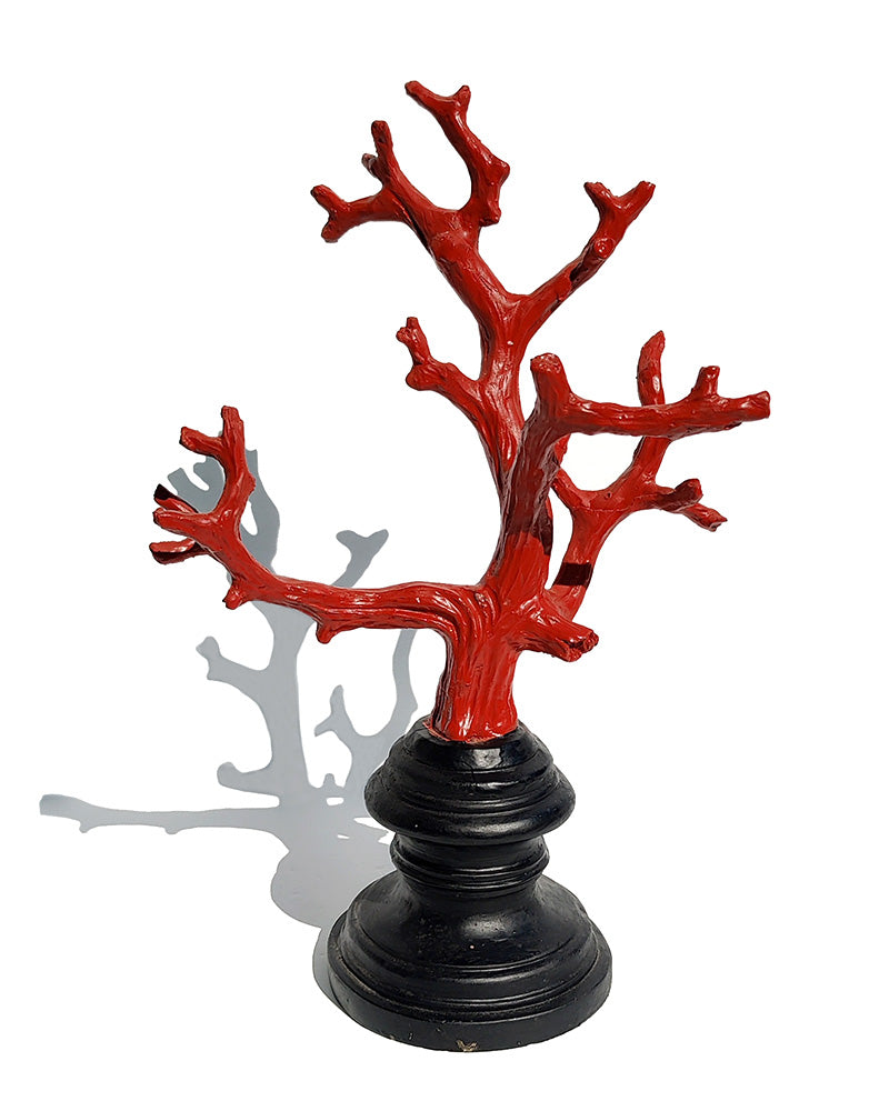 RED CORAL BRANCHES ON STAND