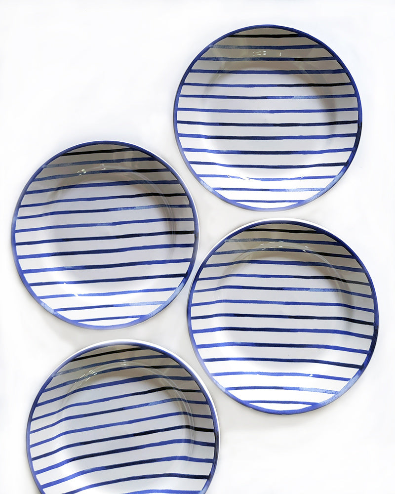 RALPH LAUREN COTE D'AZUR STRIPE PLATES Set