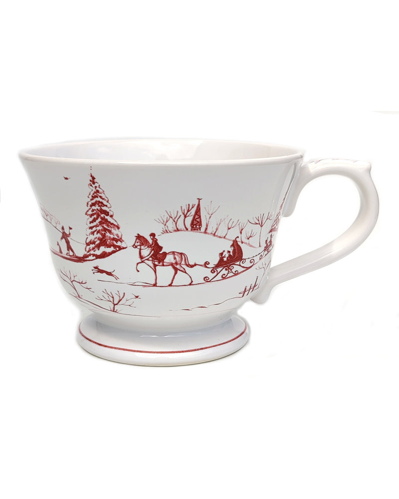 Juliska Country Estate Winter Frolic Comfort cup in ruby view 02