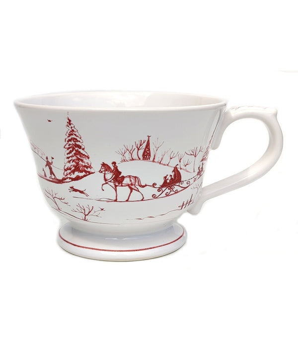 Juliska Country Estate Winter Frolic Comfort cup in ruby bottom view