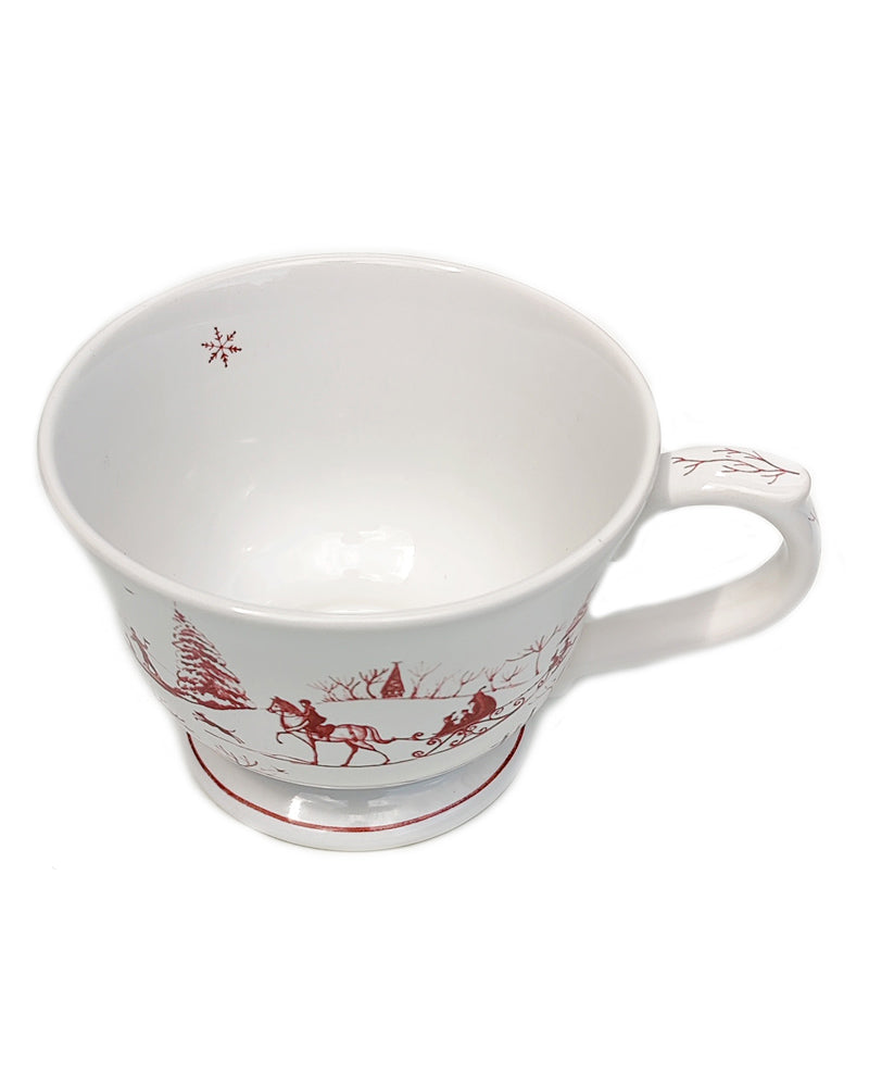 Juliska Country Estate Winter Frolic Comfort cup in ruby top view