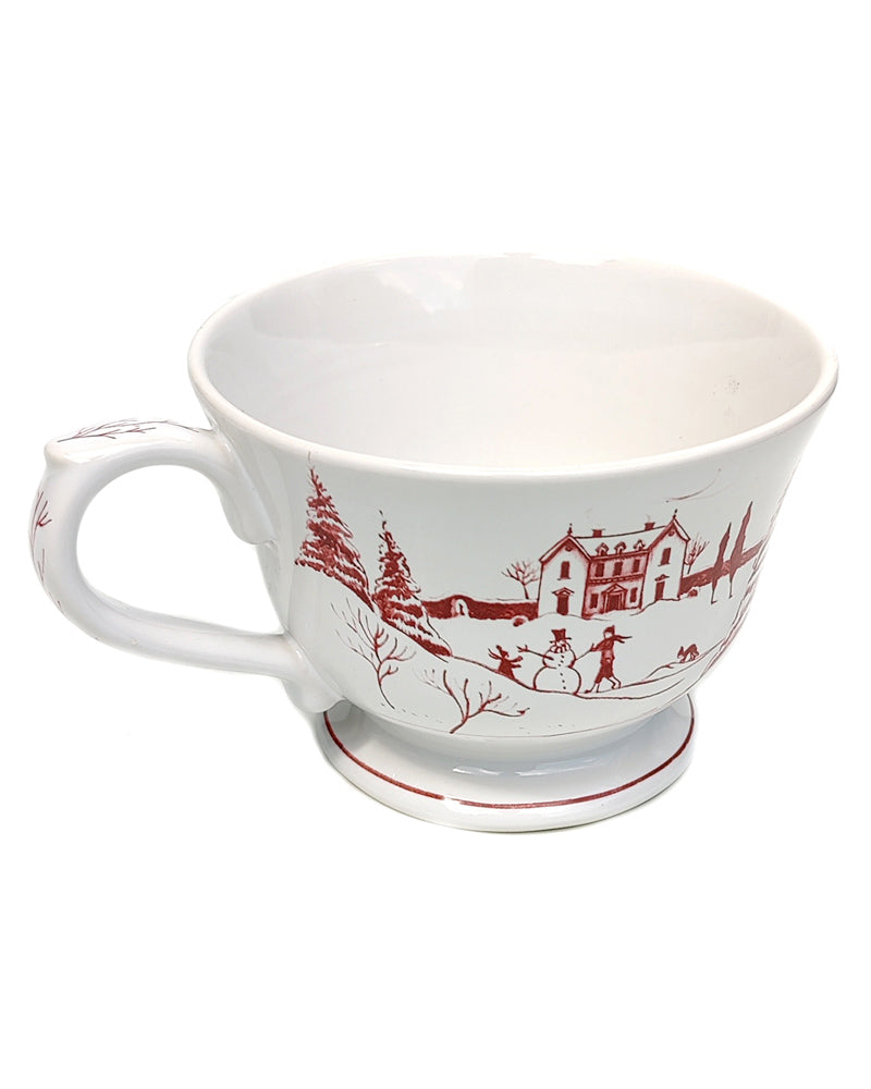 Juliska Country Estate Winter Frolic Comfort cup in ruby upper view