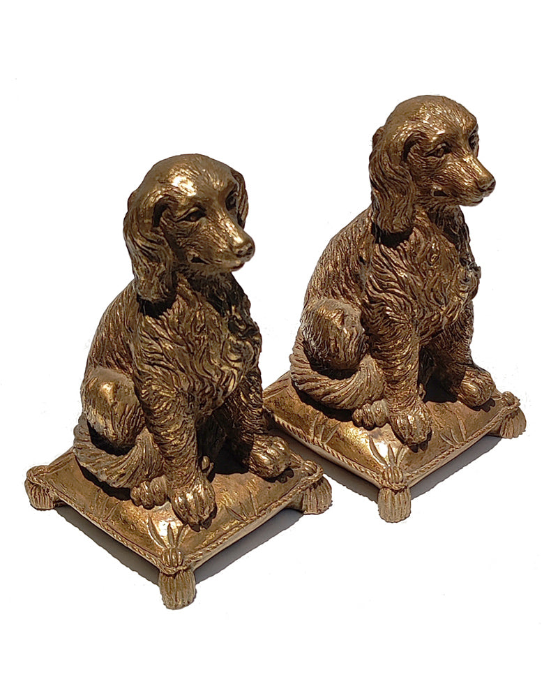 dog bookends side view